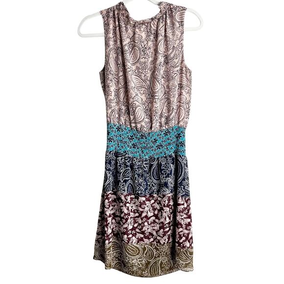 Cabi Dani Paisley Patchwork Shirred Chiffon Women Dress Size Small - Picture 4 of 8